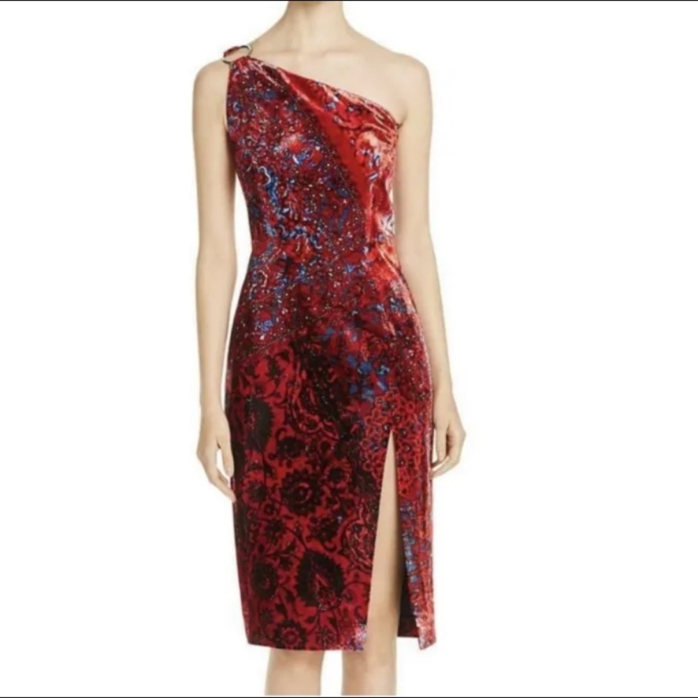 🔥 ElieTahari Carter Women’s Velvet One Shoulder Dress 🔥 Brand New with Tags!!